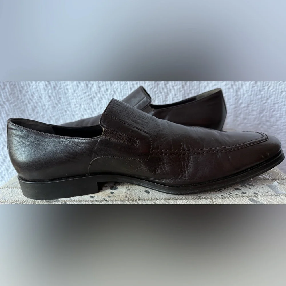 Bruno Magli Dark Brown Leather Loafers – Men’s 14 | Made in Italy